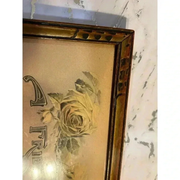 Antique friendship poem frame print | 1920s wall decoration - Picture 8 of 10